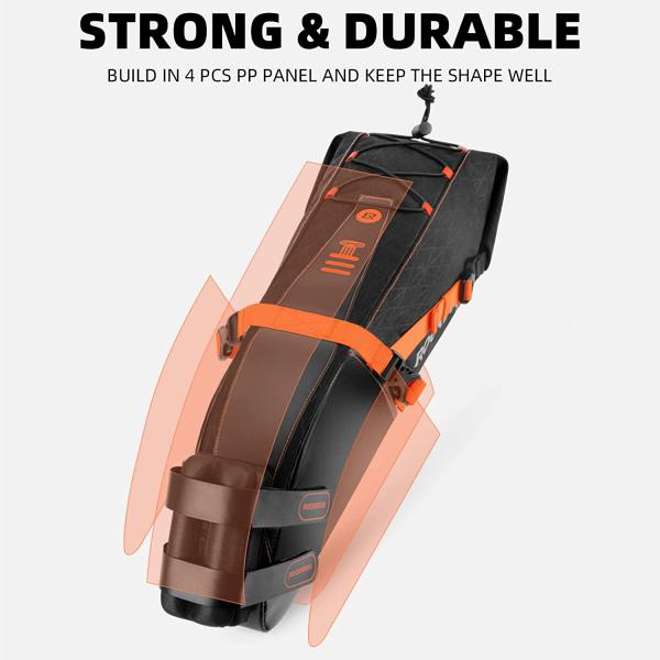 ROCKBROS | Satteltasche – Wasserdichte Fahrradtasche für Mountainbike und Rennrad, in Schwarz und Orange